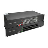 48 Port POTS Telephones And 100M Ethernet Over Fiber Extenders 1 Set - Phone Lines POTS Over Fiber Optic Converter,Single Mode 20Km And Multimode 500m, Support Called Id, Ring And Fax